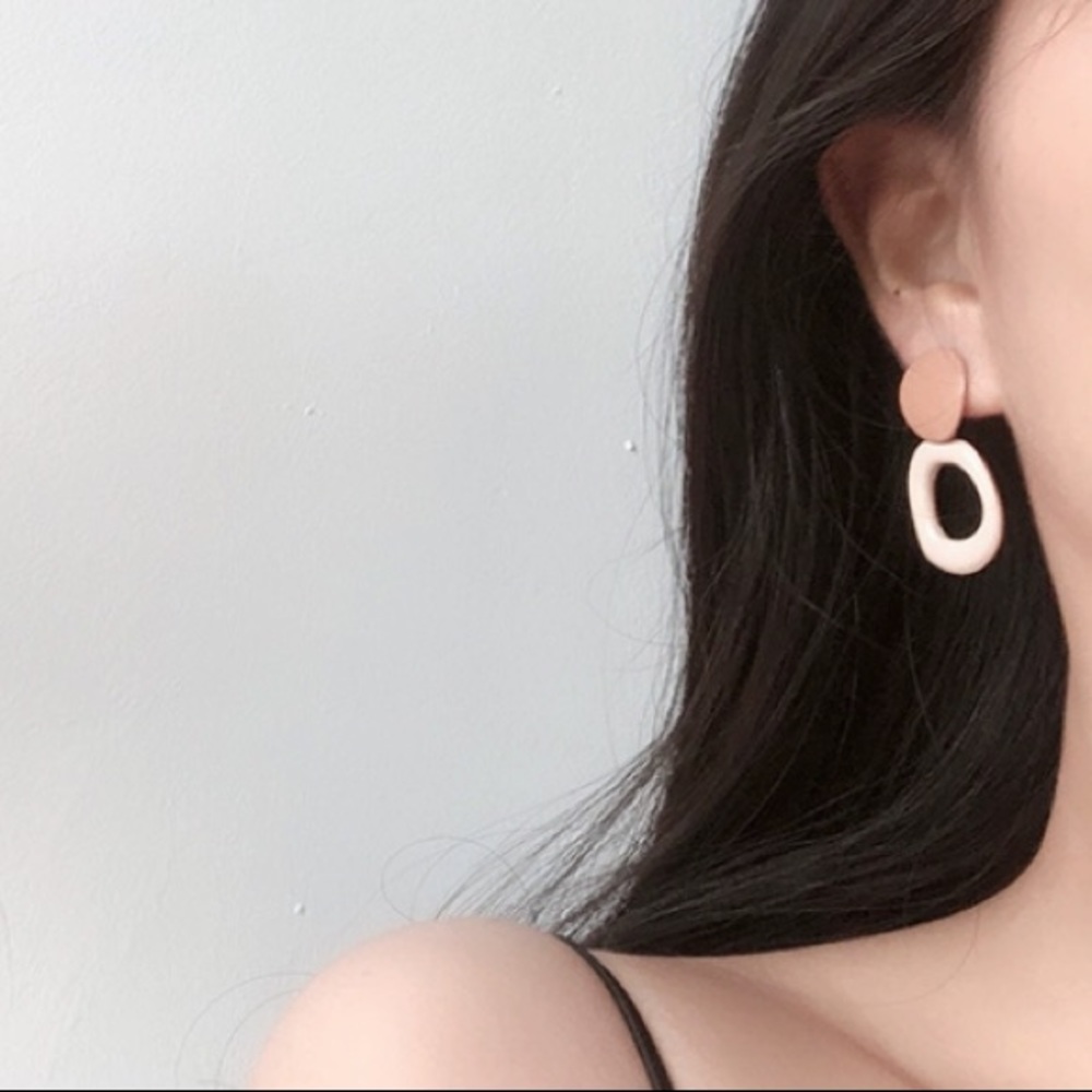 💕Last one 💙Geometric Enamel Earrings - Picture 2 of 6